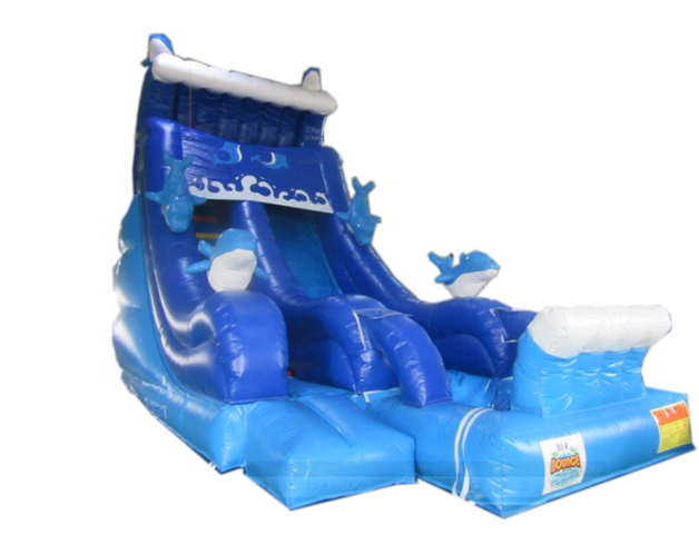 18 Ft Dolphin Slide w/ Pool 18 Ft Dolphin Slide w/ Pool